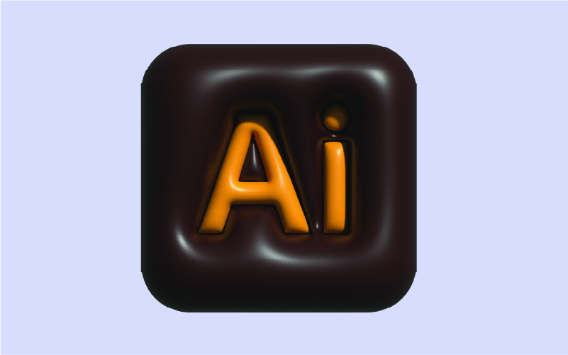 3D-rendering av adobe illustrator logga